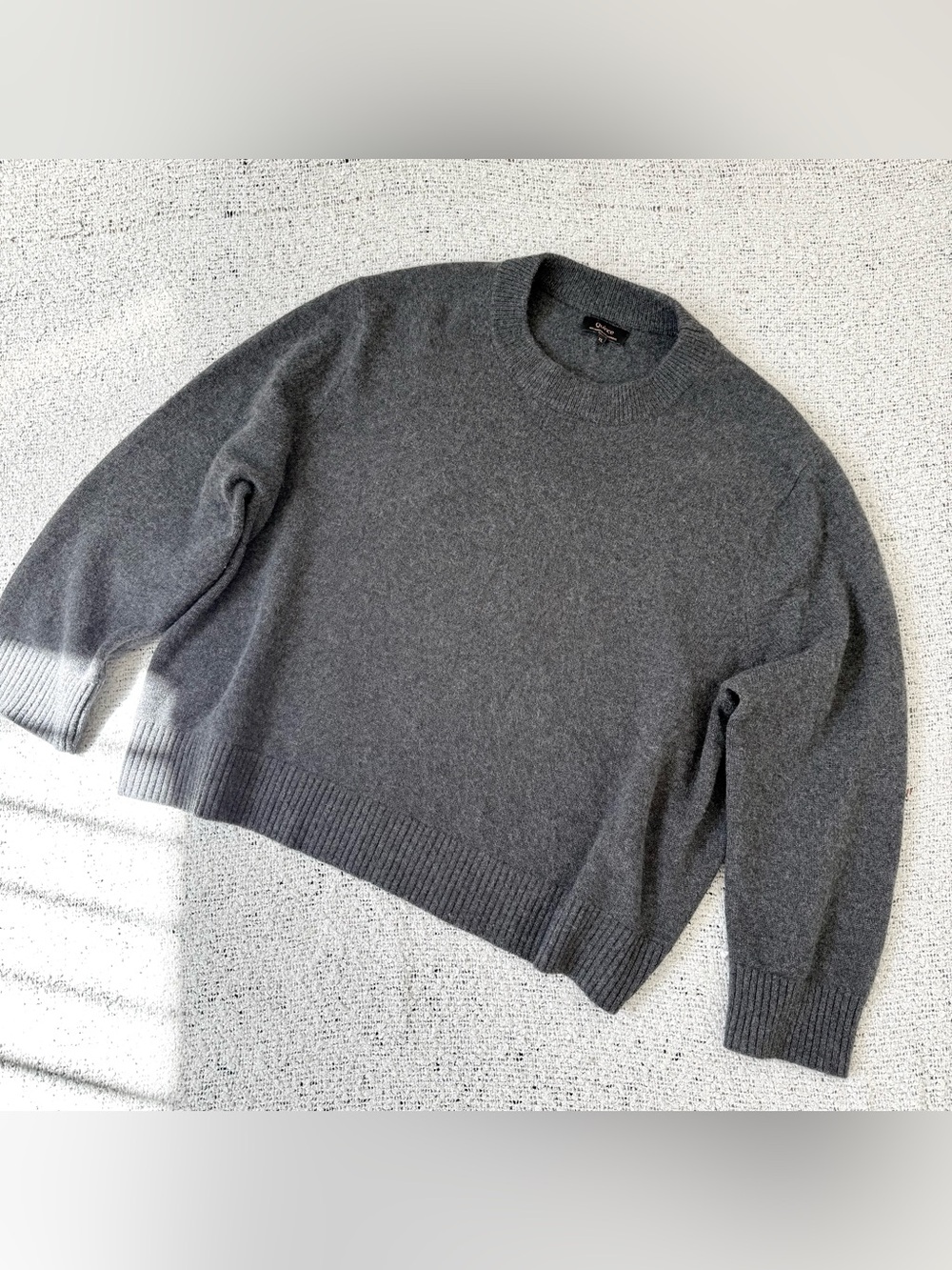 Quince Mongolian Cashmere Sweater XL Gray Boxy Crewneck 100% Soft Luxe